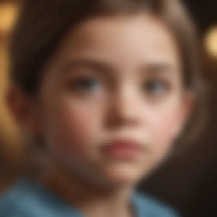 Close-up of a child's thoughtful expression while learning