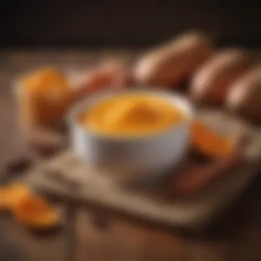 Velvety Sweet Potato Puree with a Touch of Cinnamon Bright orange sweet potato puree with a hint of cinnamon