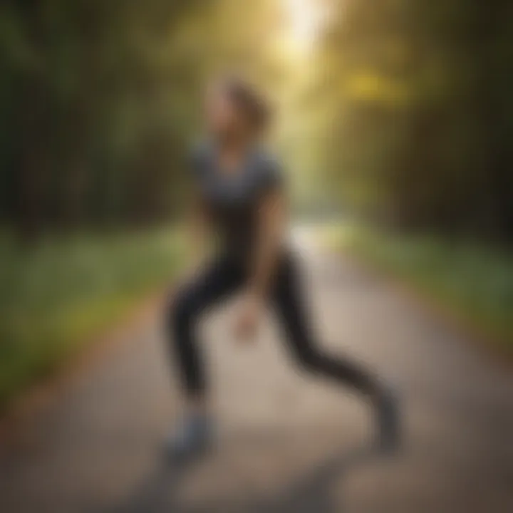 Jogger stretching before a run