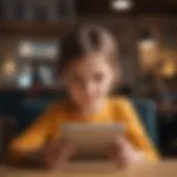 A colorful interface of a children's reading app showcasing interactive features.
