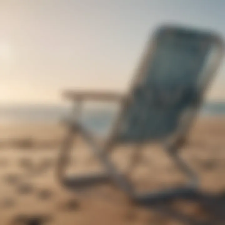 Close-up of a beach chair's heavy-duty frame for plus-size users