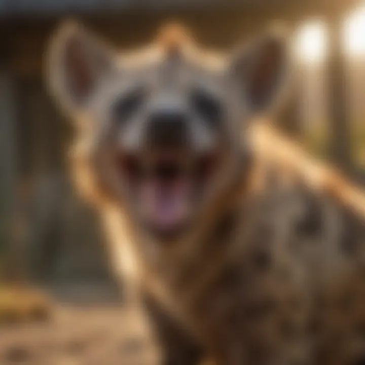 Illustration of a laughing hyena enjoying a joke