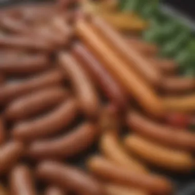 Colorful array of plant-based sausages on display