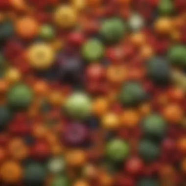 Vibrant Low-Calorie Produce A colorful array of fresh vegetables and fruits showcasing low-calorie options