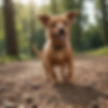 A vibrant Chiweenie enjoying outdoor play, highlighting its energetic personality.