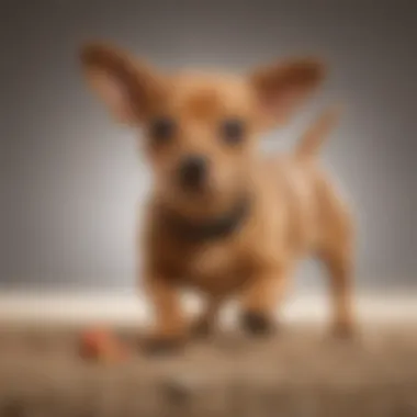 A playful Chiweenie showcasing its unique blend of Chihuahua and Dachshund traits.