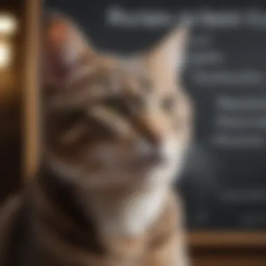 A collection of quirky cat name suggestions on a chalkboard