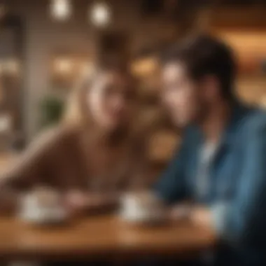 Couple sharing thoughts and emotions in a cozy cafe setting