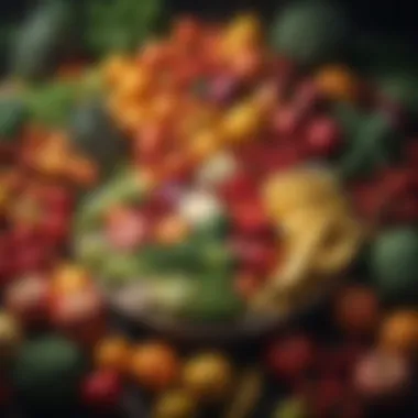 Vibrant Fresh Produce for Nutritional Excellence Colorful array of fresh fruits and vegetables showcasing healthy choices