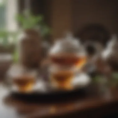 An elegant tea set arranged for a calming tea experience