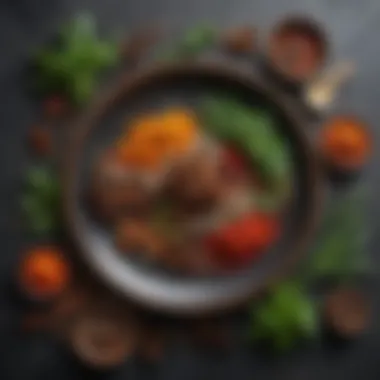 Herbs and Spices for Flavor A beautifully arranged plate of herbs and spices that enhance flavors without salt