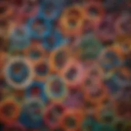 Colorful assortment of rubber bands for crafting