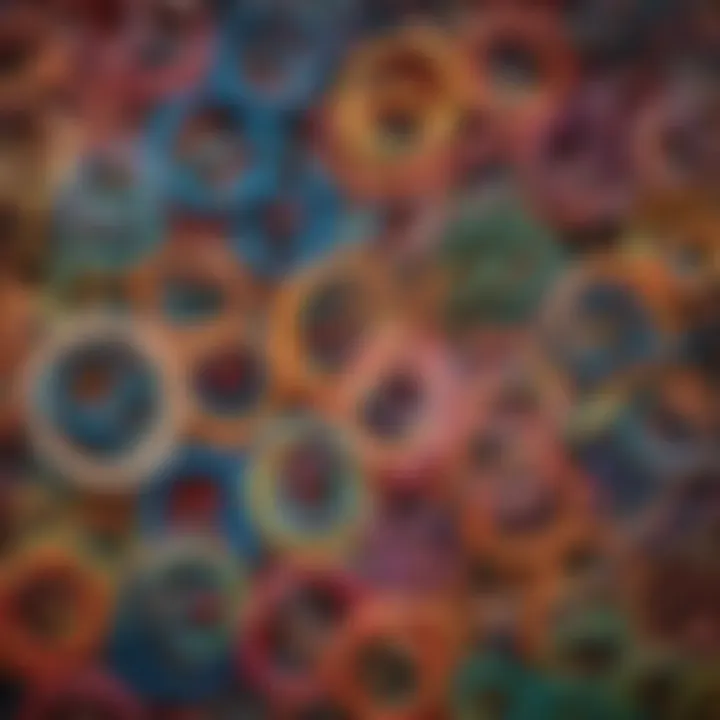 Colorful assortment of rubber bands for crafting