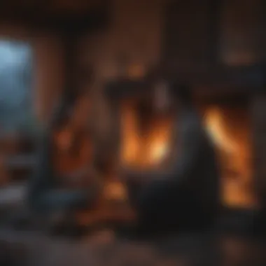 Firelight Conversations Couple sharing intimate thoughts by the fireplace