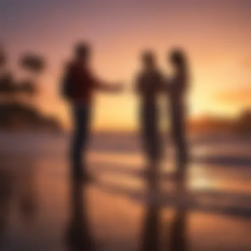 Couple discussing deep questions at sunset