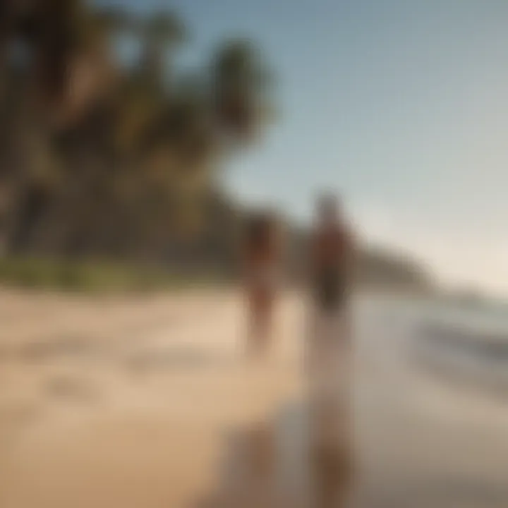 Couple deep in conversation on a tranquil beach