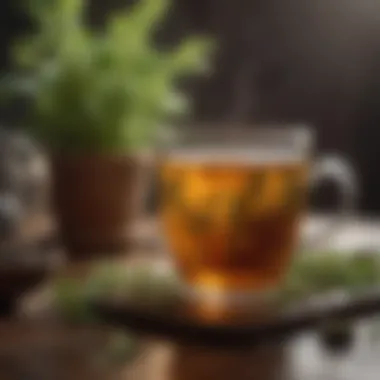 An elegant cup of herbal tea with a variety of flavors