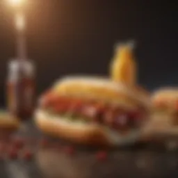 A gourmet hotdog topped with unique condiments