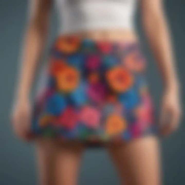 Colorful patterned skort with floral design