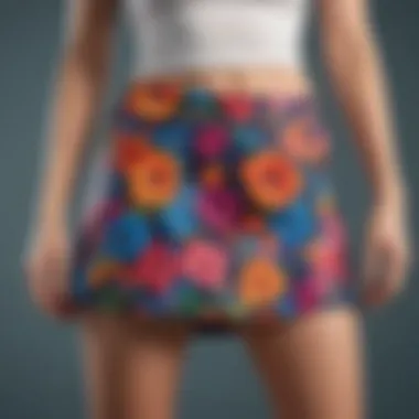 Vibrant Floral Patterned Skort Colorful patterned skort with floral design