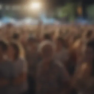 A vibrant crowd enjoying a Jimmy Buffett concert