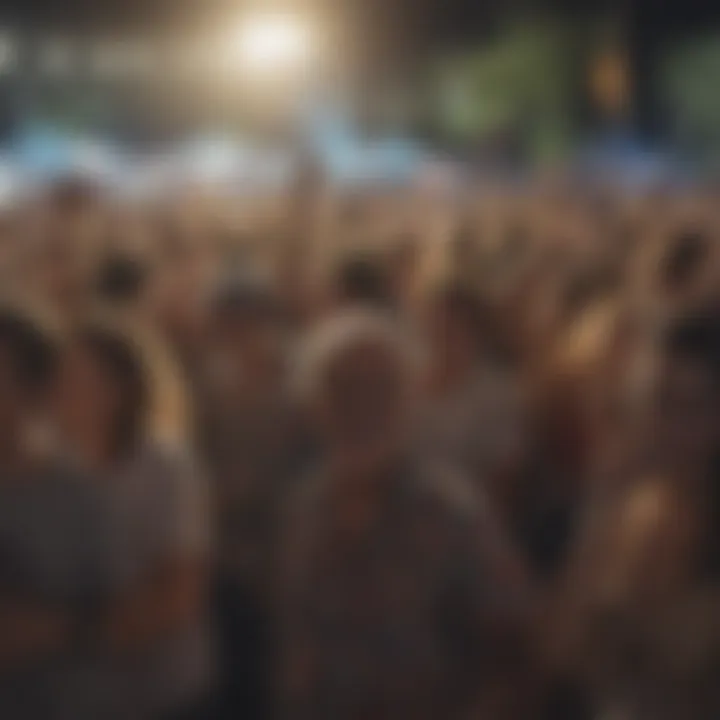 A vibrant crowd enjoying a Jimmy Buffett concert