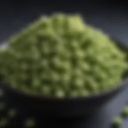 A vibrant bowl of lesser evil wasabi popcorn with green hues reflecting its unique flavor