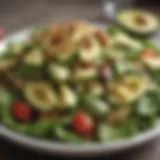 Healthy avocado salad with nuts and seeds