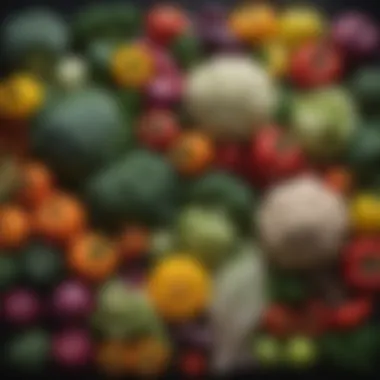 Assortment of Low-Carb Vegetables A vibrant assortment of low-carb vegetables showcasing their colors and textures
