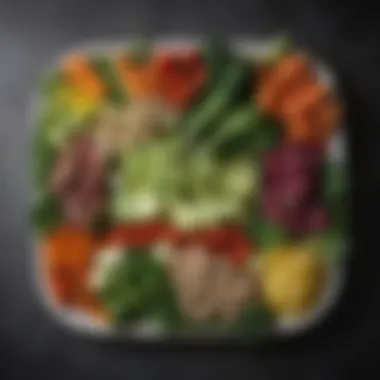 Low-Carb Veggies Platter A beautifully arranged platter of various low-carb veggies ready for consumption