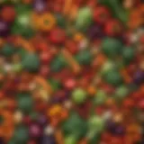 Colorful assortment of low-carbohydrate vegetables