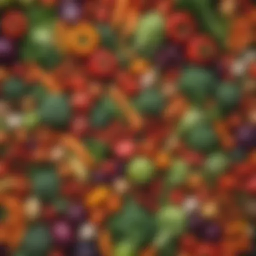 Colorful assortment of low-carbohydrate vegetables