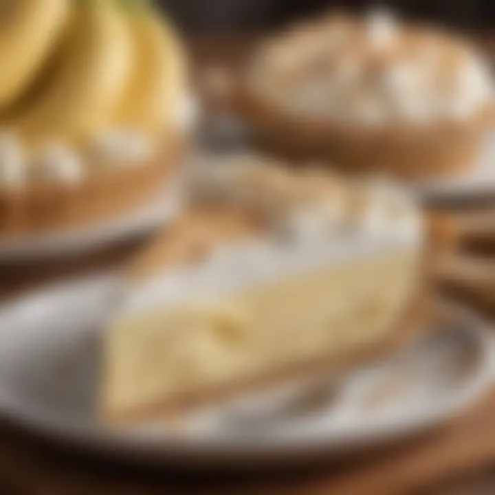 A slice of Magnolia Bakery's banana cream pie showcasing layers of cream and bananas.