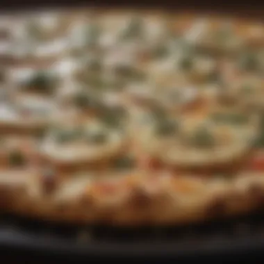 Sliced Cauliflower Pizza Showcasing Texture A sliced cauliflower pizza showcasing its texture