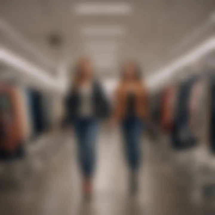 Customer browsing through stylish apparel at Nordstrom Rack, highlighting the shopping experience.