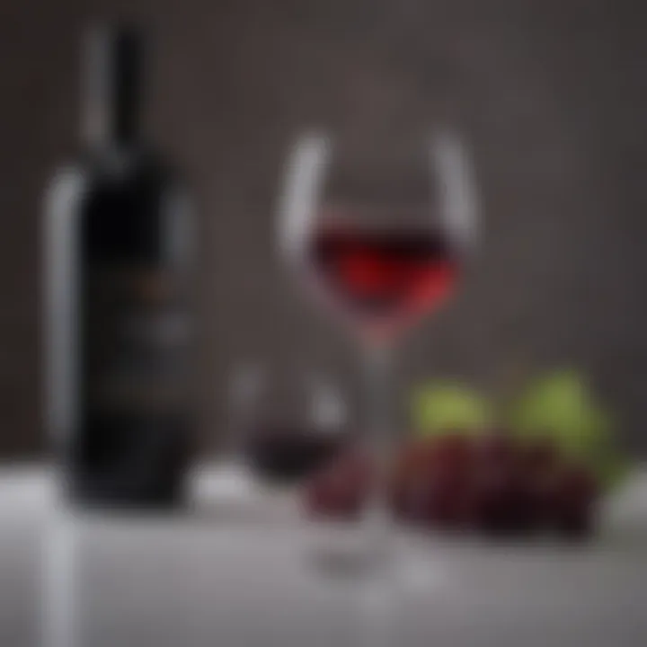 Aroma-rich non-alcoholic red wine in elegant glass