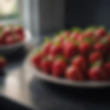 A beautifully arranged platter of strawberries alongside other fruits, emphasizing their versatility in presentations.