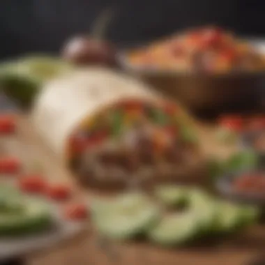 Vibrant Ingredients for the Perfect Burrito A colorful array of fresh ingredients for a Chipotle burrito