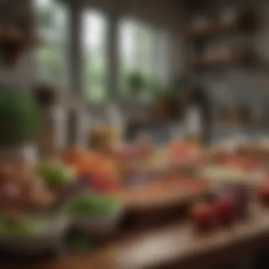 Fresh Ingredients Showcase An artistic display of fresh ingredients used in Magnolia Table recipes.