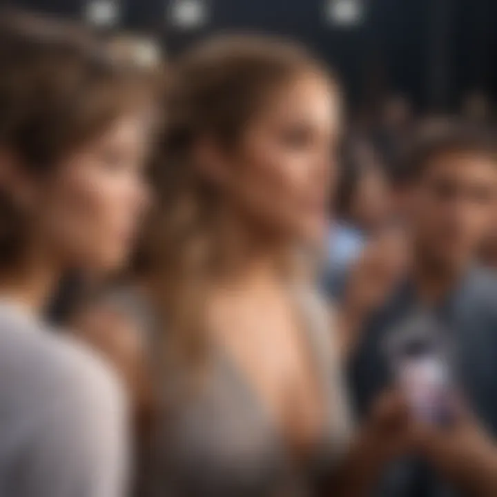 Jennifer Lopez interacting with fans at an event.