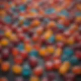 Colorful assortment of gummy vitamins showcasing different shapes and flavors.