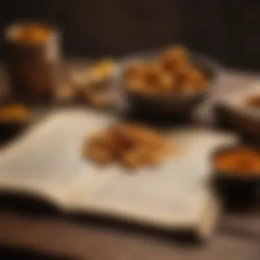 Ancient manuscripts depicting the historical significance of turmeric in healing