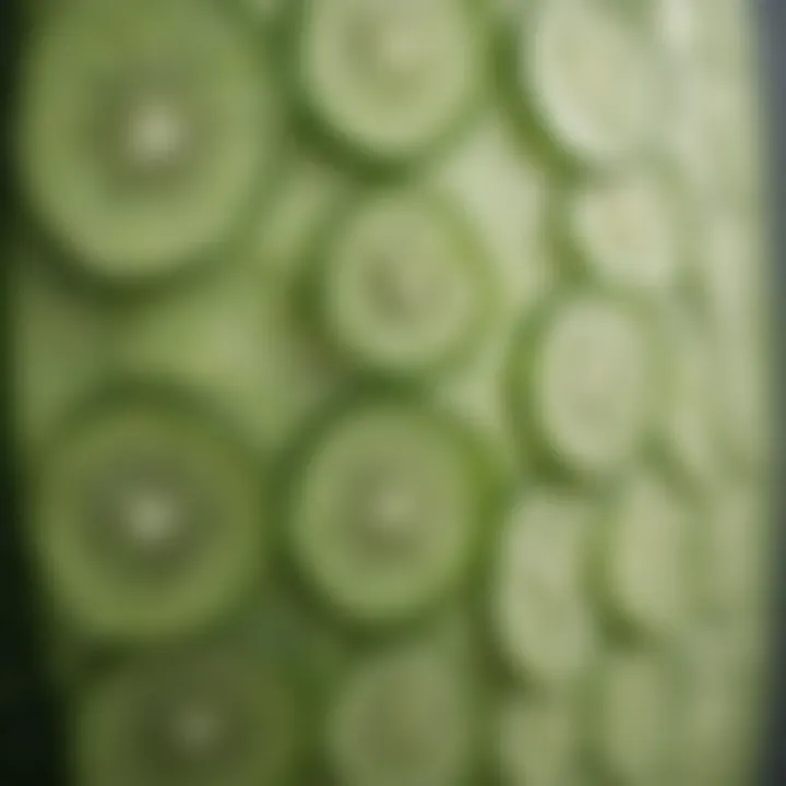 A close-up view of cucumber's texture