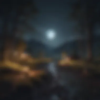 Haunting Landscape A hauntingly beautiful landscape under a full moon