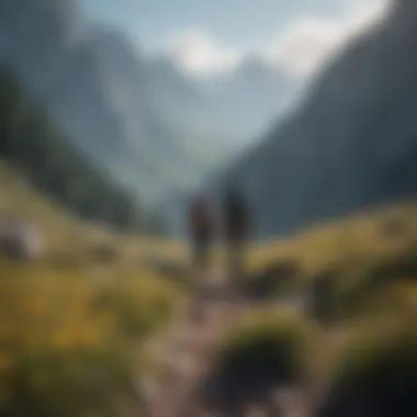 Nature Exploration Couple hiking in the mountains