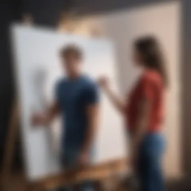 Creative Expression Couple painting a canvas
