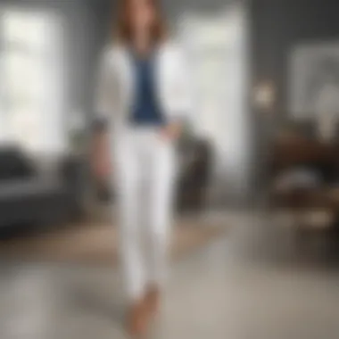 Chic Sophistication Old Navy White Boyfriend Jeans Styled with Blazer