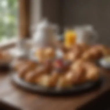 Exquisite breakfast tray with assorted pastries