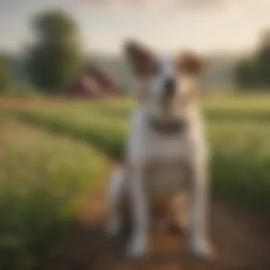 The Farmer Dog overseeing the fields