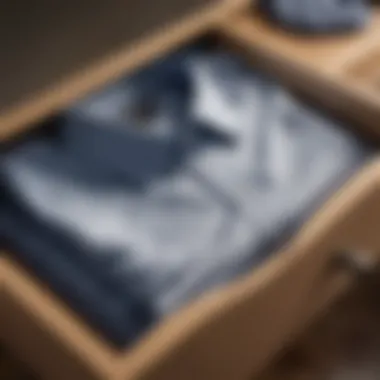 Folded wrinkle-free shirt in drawer